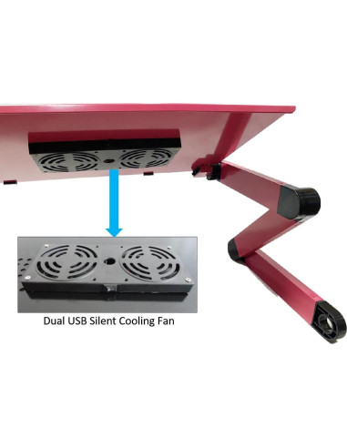 Soporte de Mesa Ajustable Zippace para Laptop con Ventilador Negro