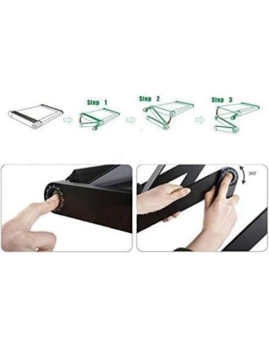 Soporte de Mesa Ajustable Zippace para Laptop con Ventilador Negro