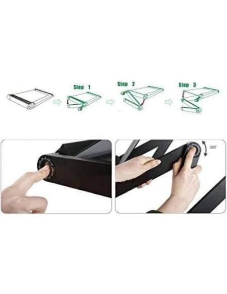 Soporte de Mesa Ajustable Zippace para Laptop con Ventilador Negro
