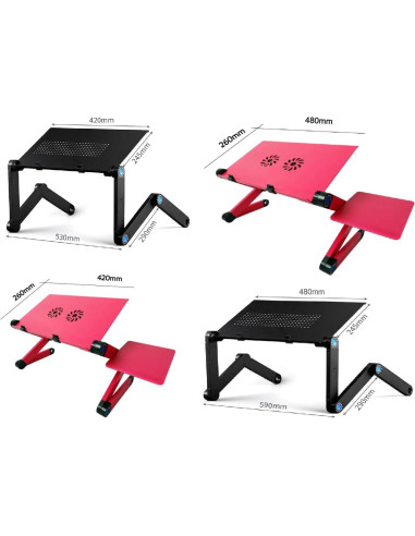 Soporte de Mesa Ajustable Zippace para Laptop con Ventilador Negro