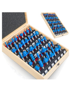 Juego de Fresas Router TAIWAIN 43 PCS 1/2" Mango Carburo