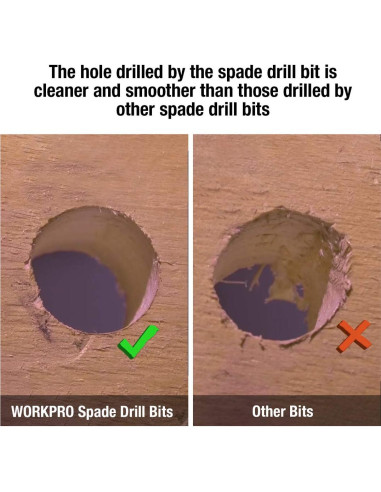 Juego de Brocas de Espada WORKPRO 10 Piezas Acero Carbono 1-1/2"