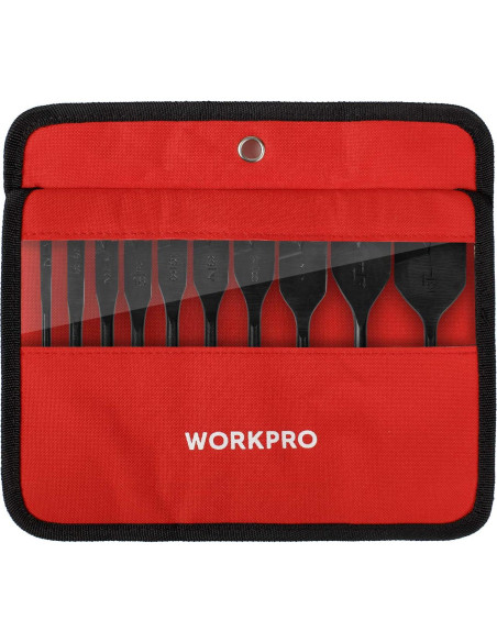 Juego de Brocas de Espada WORKPRO 10 Piezas Acero Carbono 1-1/2"