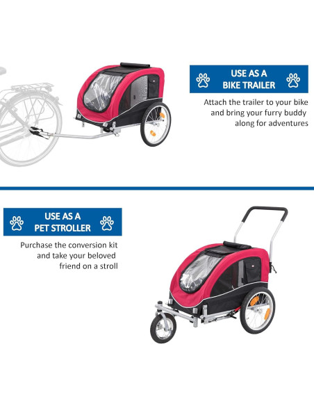 Remolque de Bicicleta para Perros Mediano TRIXIE - Hasta 22kg