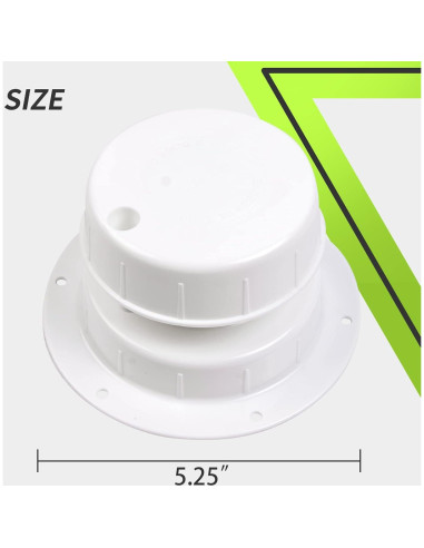 Tapa de Ventilación RVMATE para Tubo 2.5 a 6 cm Blanca