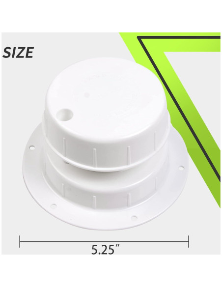 Tapa de Ventilación RVMATE para Tubo 2.5 a 6 cm Blanca