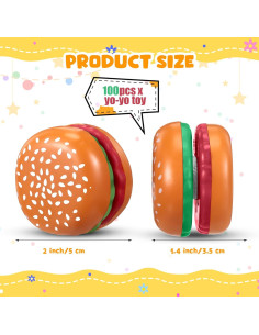 Yo Yo Hamburguesa Liliful 100 Pcs Juguetes para Niños y Adultos 2