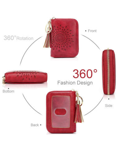 Monedero Pequeño APHISON RFID para Mujeres 1927 Rojo