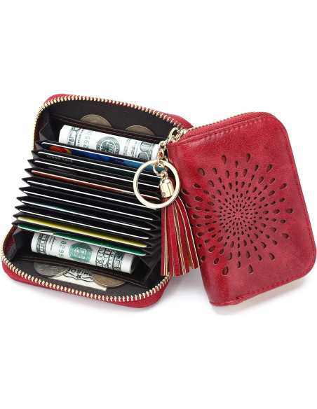 Monedero Pequeño APHISON RFID para Mujeres 1927 Rojo