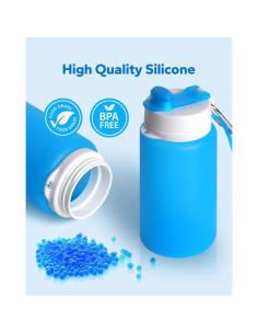 Botella de Agua Plegable MCOMCE 550ml Libre de BPA Azul 2