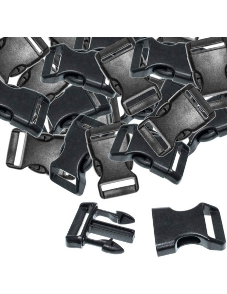Hebillas de liberación lateral Paracord Planet 1" negro 25 unidades Hebillas de liberación lateral Paracord Planet 1" negro 25 unidades