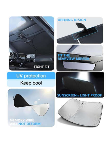 Sombra Solar Parabrisas Coche BAEZUS Mediana Titanio 58x31cm