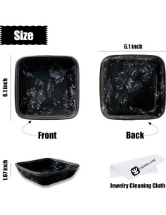 Organizador de Bandeja de Joyería TIGERMILLION Negro 15.5x15.5 cm 2