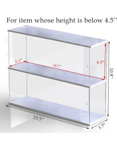 Estante de exhibición acrílico 2 niveles ELEpure 39.5x9.6cm 2