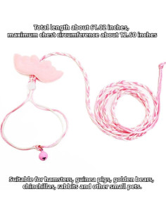 Arnés Ajustable para Hámster Copfeu con Correa y Campana Rosa 2
