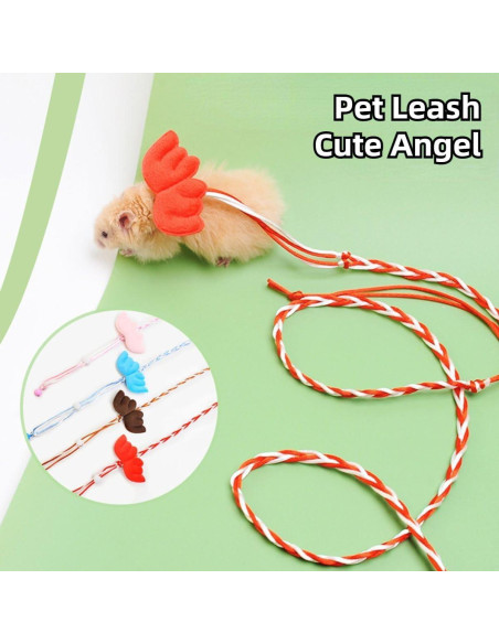 Arnés Ajustable para Hámster Copfeu con Correa y Campana Rosa