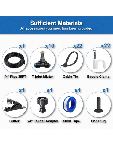 Kit de Nebulización Exterior 10.67m POCKET PANDA - Enfriamiento Jardín