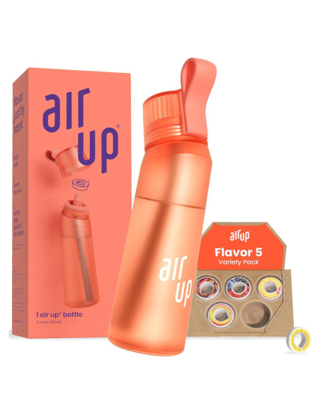 Botella de Agua Air Up 655 ml Naranja Eléctrico con 5 Cápsulas