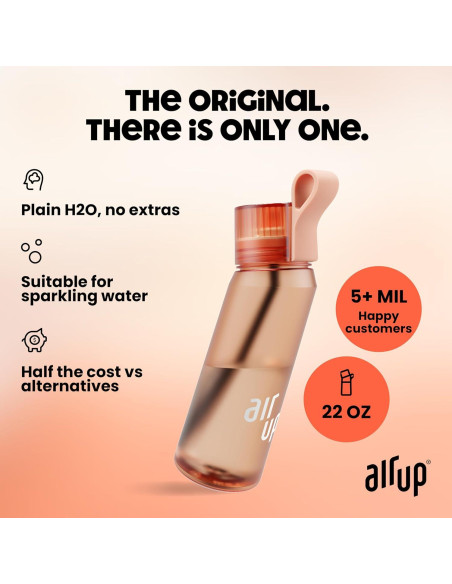 Botella de Agua Air Up 655 ml Naranja Eléctrico con 5 Cápsulas