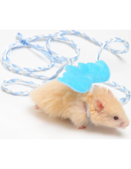 Arnés Ajustable para Hámster Copfeu con Correa y Campana Rosa