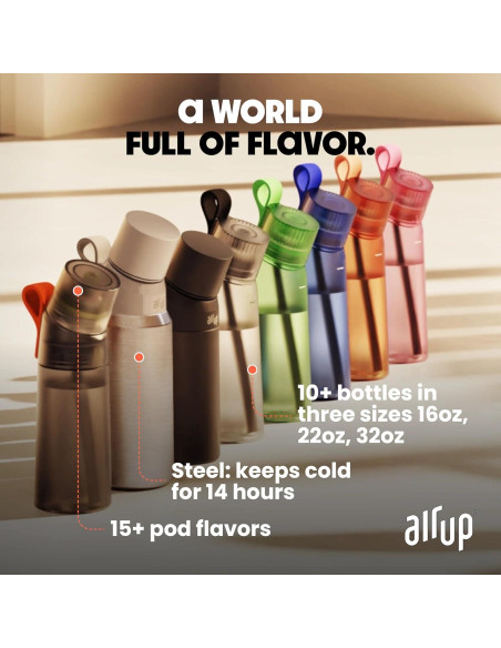 Botella de Agua Air Up 655 ml Naranja Eléctrico con 5 Cápsulas