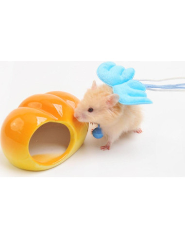 Arnés Ajustable para Hámster Copfeu con Correa y Campana Rosa