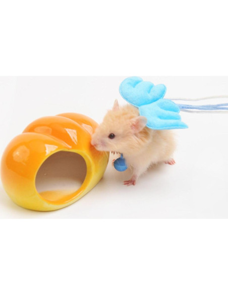 Arnés Ajustable para Hámster Copfeu con Correa y Campana Rosa