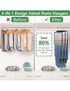 Organizador de Pantalones JUUBAOOPN - 3 Perchas de Terciopelo 2