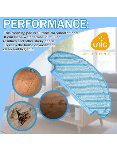 12 Paños de Mopa Lavables Unikstone para Ecovacs Deebot T8/N8