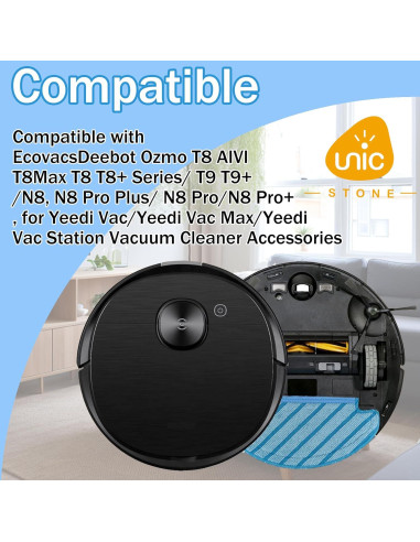 12 Paños de Mopa Lavables Unikstone para Ecovacs Deebot T8/N8