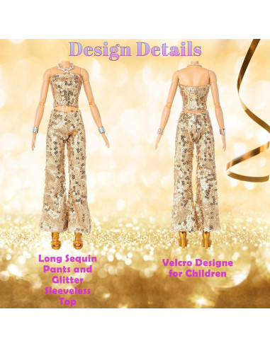 Ropa para Muñecas Keysse - 8 Trajes de Fiesta con Lentejuelas