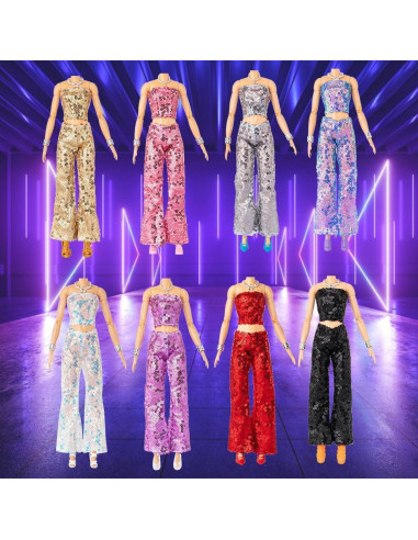 Ropa para Muñecas Keysse - 8 Trajes de Fiesta con Lentejuelas