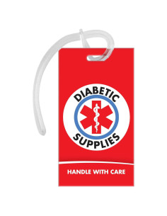 Etiqueta de Equipaje ID Diabéticos Resway - Rojo 12.7x7.6cm