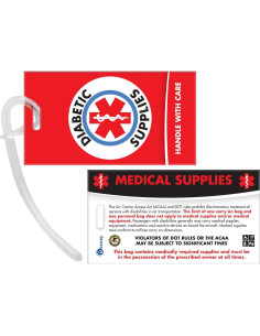 Etiqueta de Equipaje ID Diabéticos Resway - Rojo 12.7x7.6cm 2