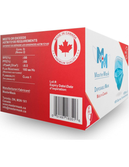 Mascarillas Desechables Master Mask 3 Capas - 50 Unidades