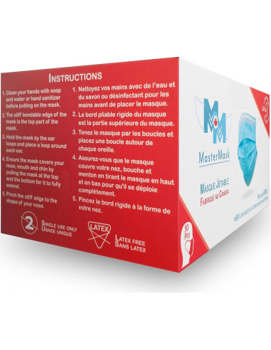 Mascarillas Desechables Master Mask 3 Capas - 50 Unidades