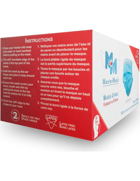 Mascarillas Desechables Master Mask 3 Capas - 50 Unidades