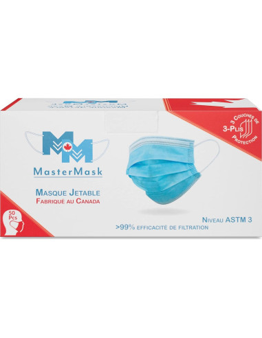Mascarillas Desechables Master Mask 3 Capas - 50 Unidades