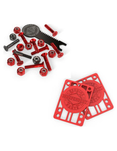 Hardware de Patín Independent 1" Negro/Rojo + Elevadores 0.32 cm