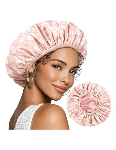 Gorro de Ducha Yanibest Rosa Impermeable Doble Capa Reutilizable