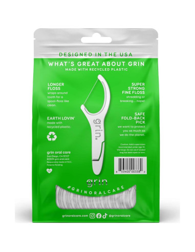 Hilo Dental Grin Cuidado Oral 150 Unidades Sabor Menta