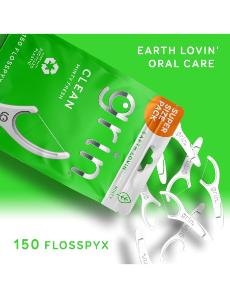 Hilo Dental Grin Cuidado Oral 150 Unidades Sabor Menta