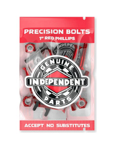 Hardware de Patín Independent 1" Negro/Rojo + Elevadores 0.32 cm 2