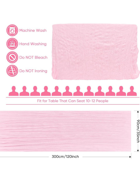 Paquete de 2 Caminos de Mesa de Gasa Rosa Claro 305x89 cm
