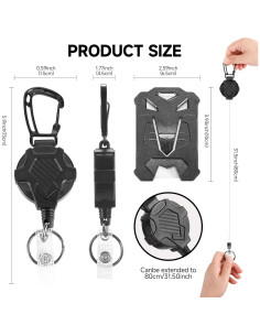 Soporte de Insignia Retráctil LIYHVPI - 2 Paquetes, Negro 2