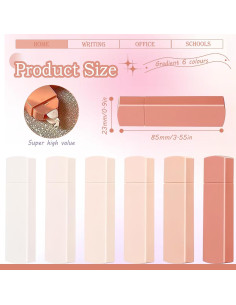 Cinta Correctora Blanca Huakaile 6 Pack Rosa Pastel 8.5x2.2cm 2