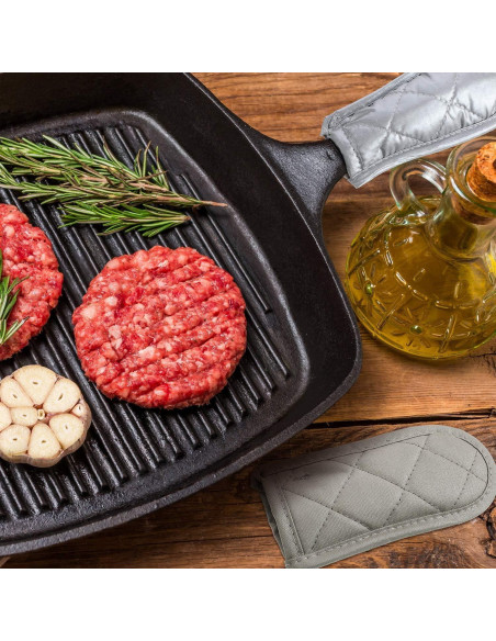 Cubiertas de Mango Calientes Linwnil, 4 Piezas Plata