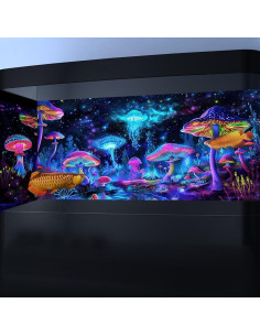Fondo de Acuario 48x20cm Dtekoj Luz Negra Reactivo a UV 2
