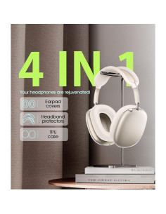 Funda Seltureone 4 en 1 para AirPods Max - Silicona TPU Transparente 2