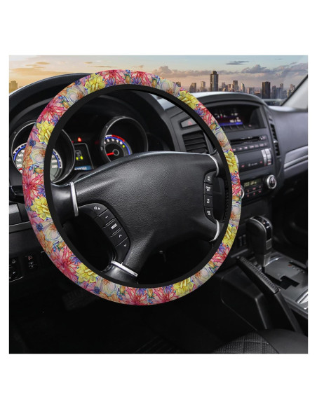 Cubierta de Volante Universal SISROW 15 Pulgadas Floral Cubierta de Volante Universal SISROW 15 Pulgadas Floral